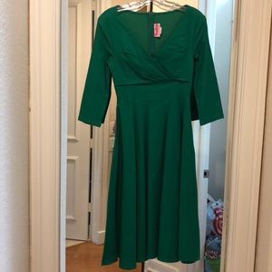 Pinup style emerald green dress